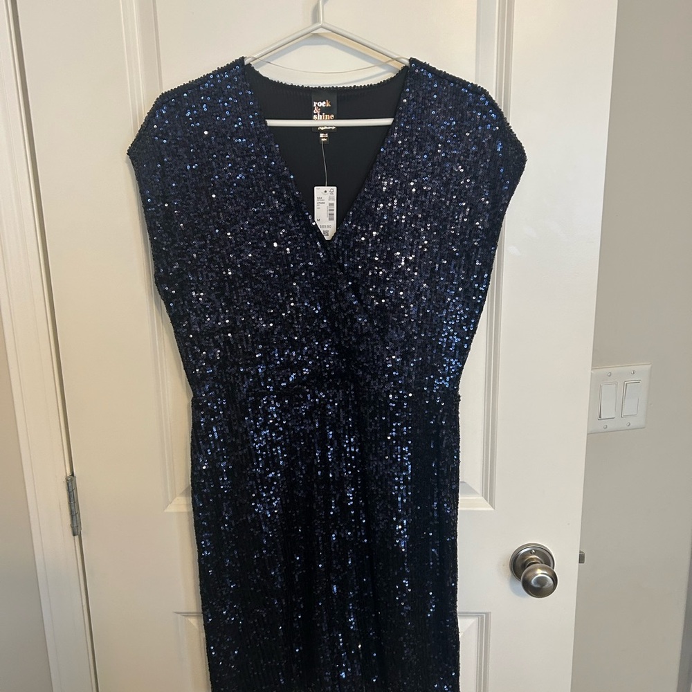 Reitmans Navy Sequin Dress